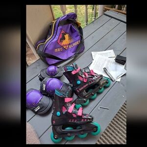 Mag Blades Purple Rollerblades with Teal Wheels